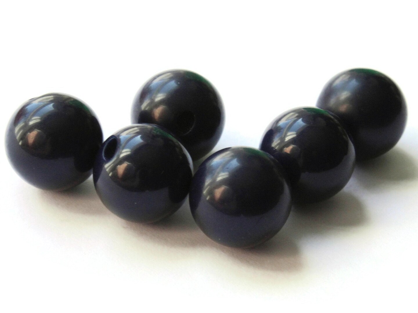 6 16mm 5/8 Inch Navy Blue Ball Buttons Vintage Lucite Round Buttons