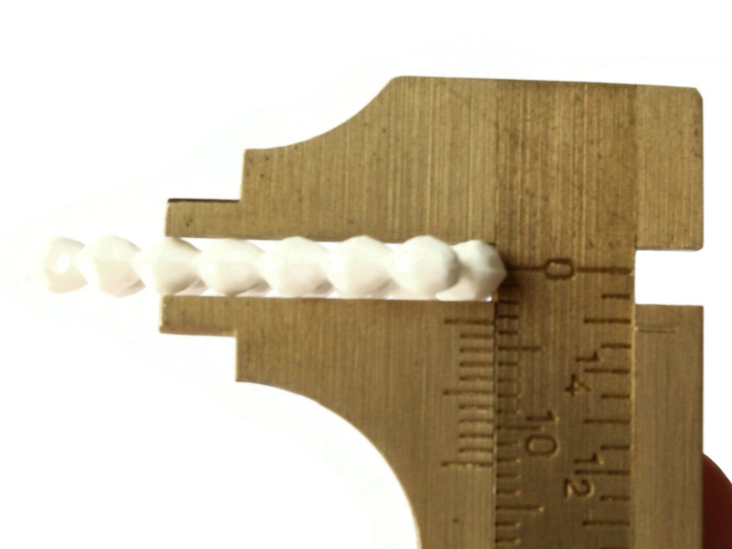 8 31mm White Vintage Plastic Open Bumpy Triangle Beads