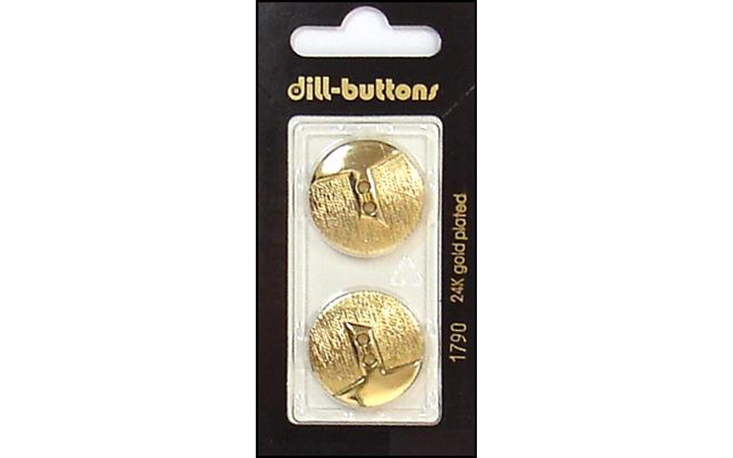 Dill Buttons 23Mm 2Pc 2 Hole Gold