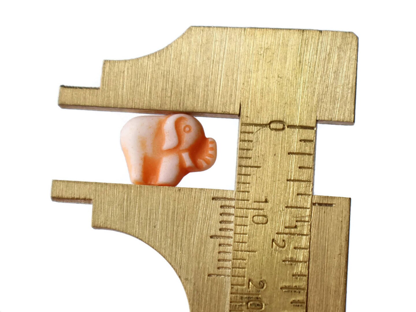 50 12mm Orange Elephants Tiny Plastic Miniature Animal Beads
