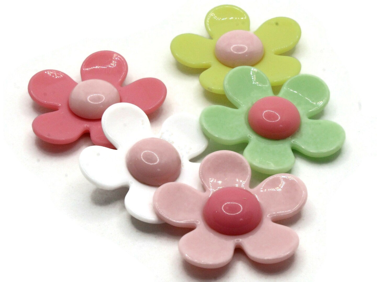 5 36mm Mixed Color Daisy Large Plastic Flower Beads