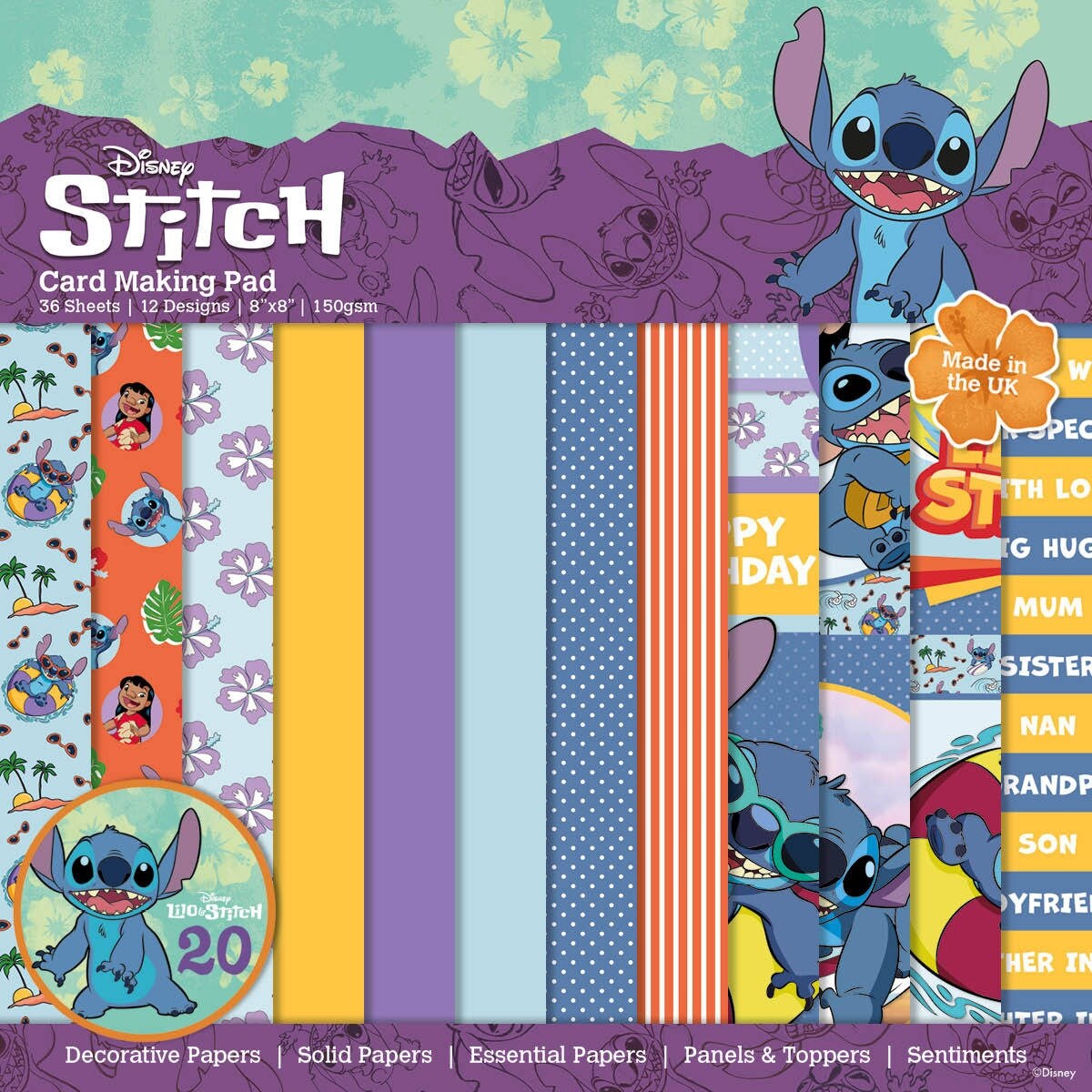 Creative World Of Crafts Disney Card Making Pad-Lilo &#x26; Stitch