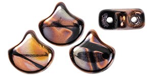 Ginko Beads, Bronze Apollo Jet, 8 grams