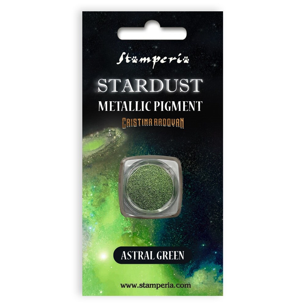 Stamperia Stardust Metallic Pigment 0.5Gr-Astral Green