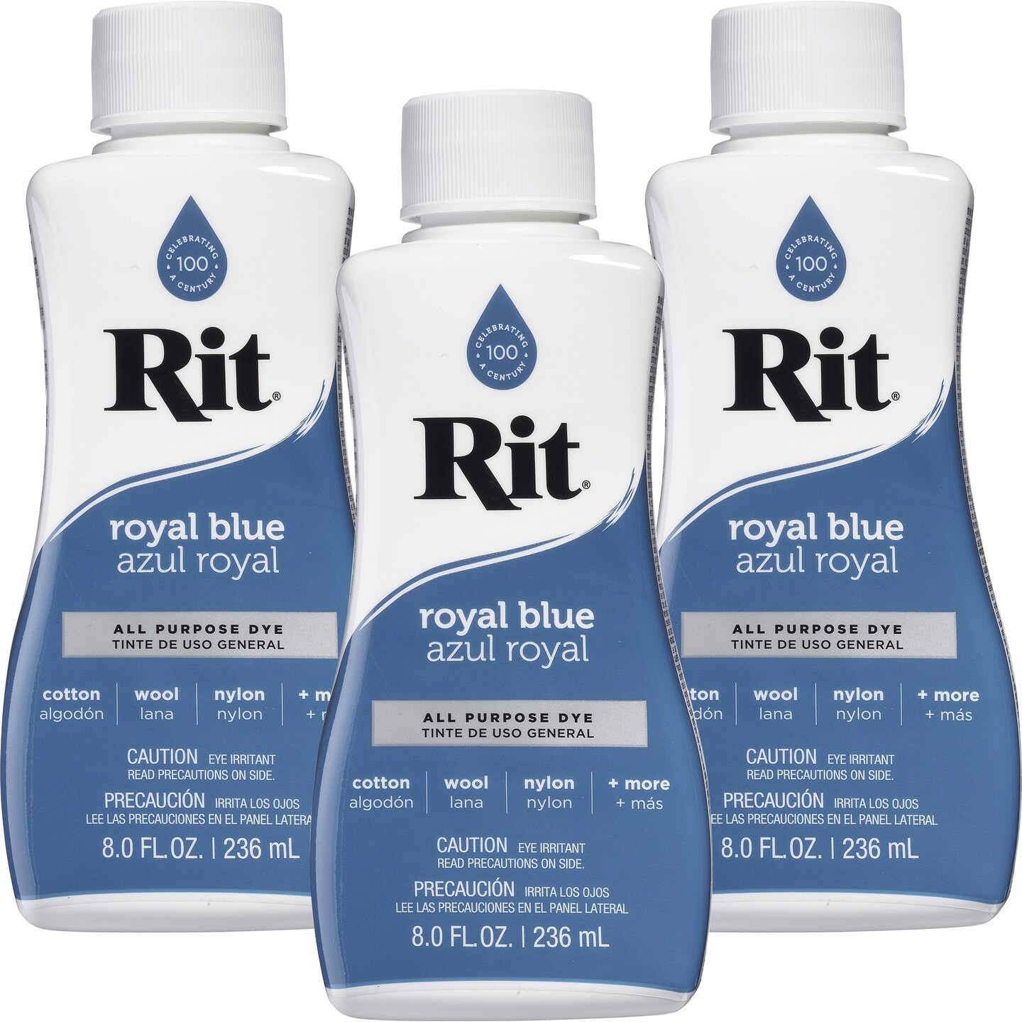 Multipack of 3 - Rit Dye Liquid 8oz-Royal Blue