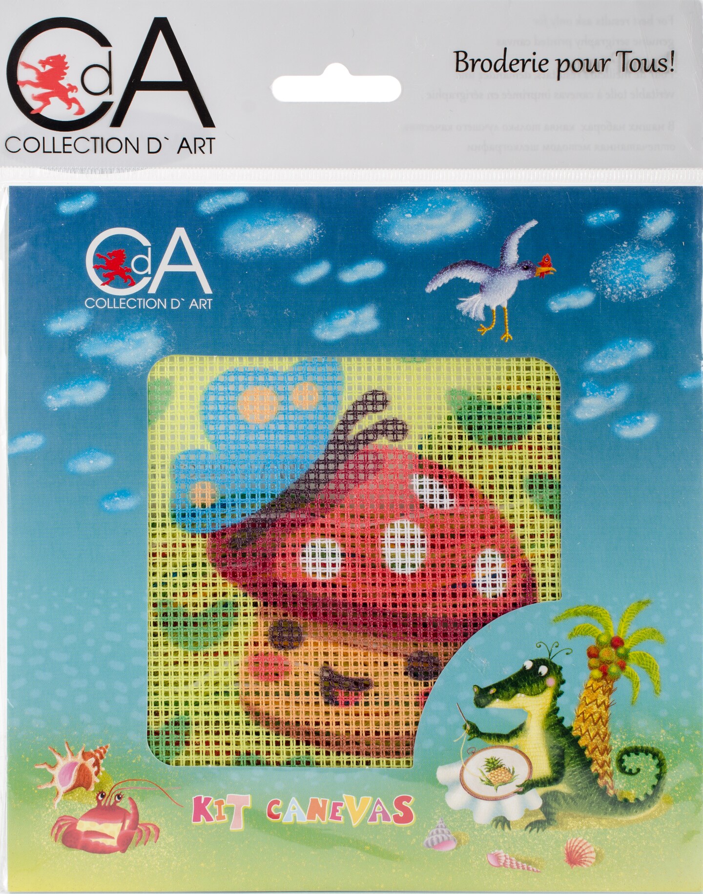 Collection D&#x27;Art Stamped Needlepoint Kit 4&#x22;X4&#x22;-Mushroom
