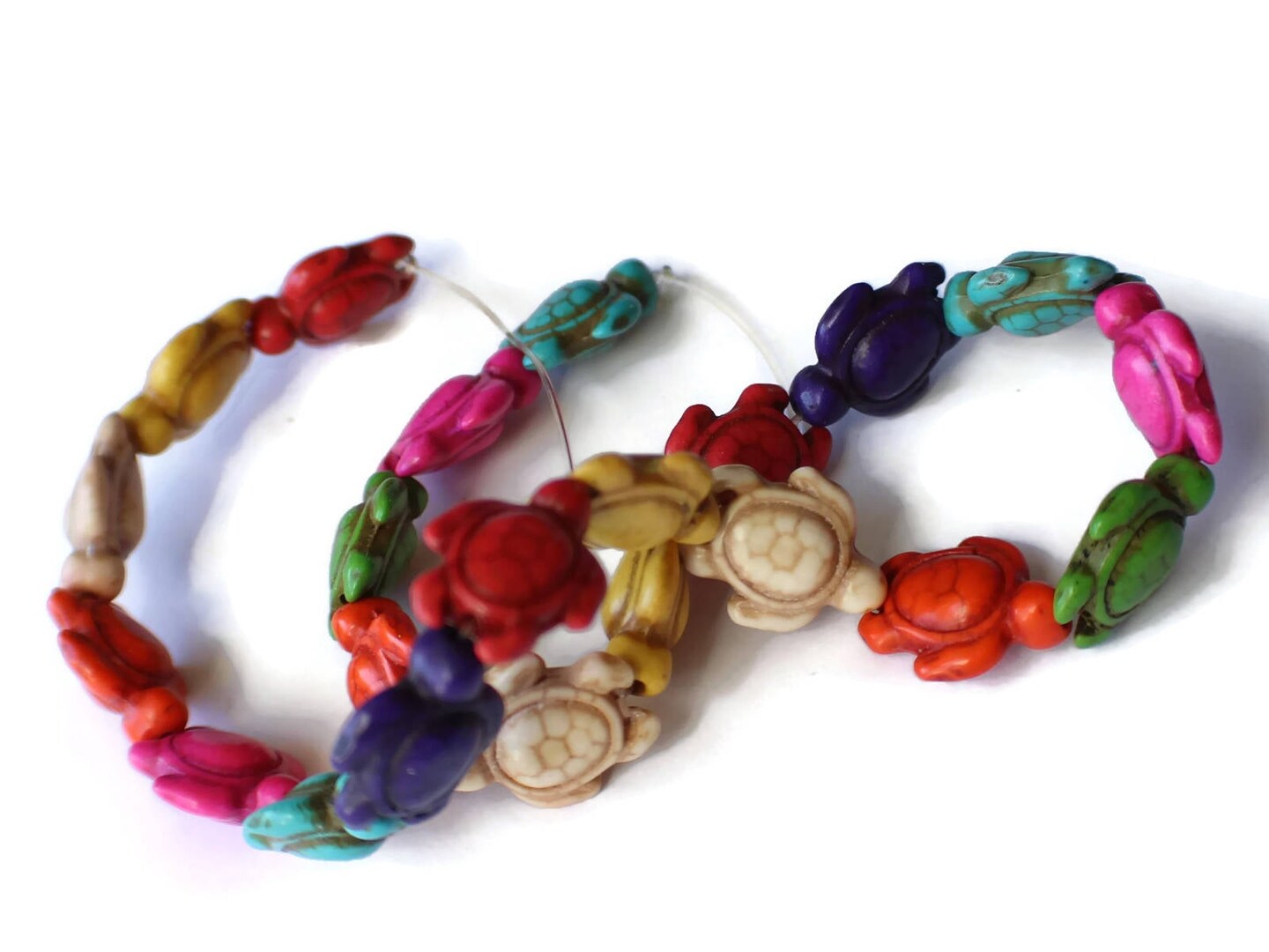 22 18mm Howlite Turtle Beads Gemstone Beads Dyed Mixed Color Beads