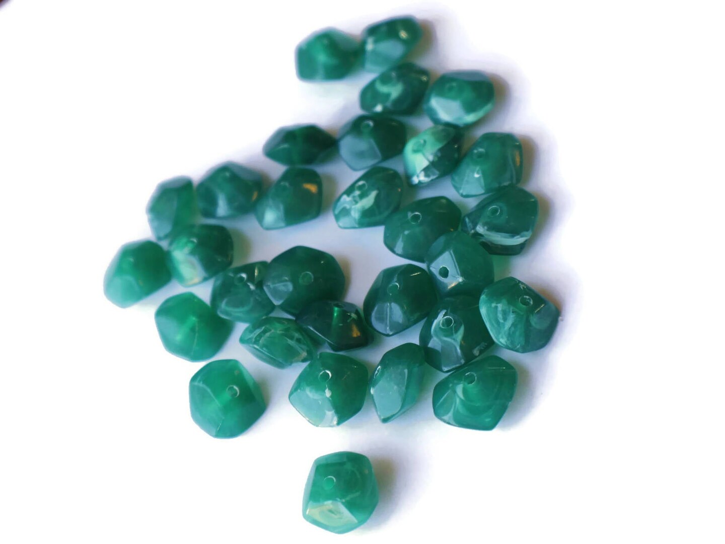 30 15mm Green Nugget Beads Plastic Beads Acrylic Beads