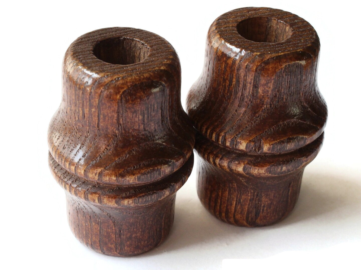 2 51mm Tube Beads Dark Brown Vintage Wood Beads Wooden Large Hole Macrame Beads