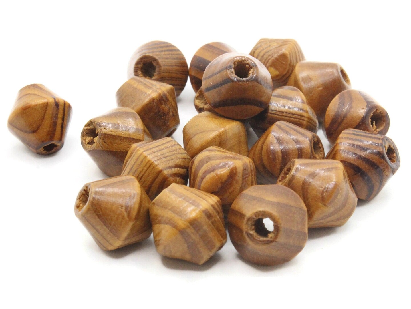 20 17mm Large Wooden Brown Bicone Beads Wood Beads Michaels