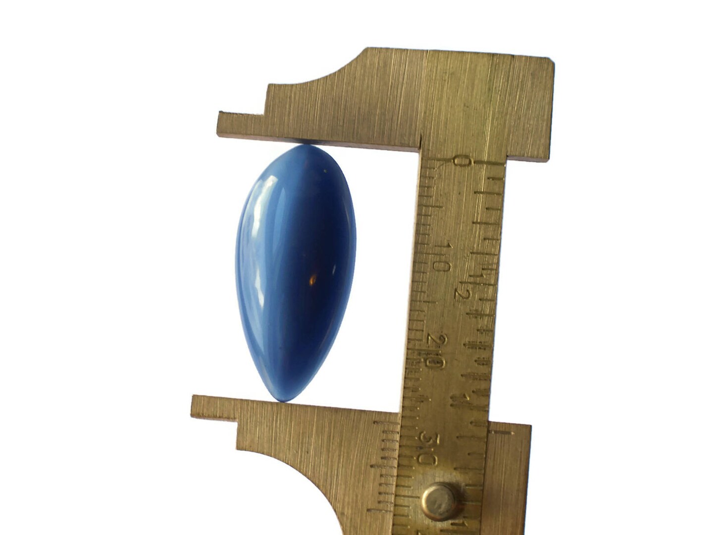 9 28mm Blue Curved Leaf Vintage Japanese Lucite Cabochons - Flat back Tiles