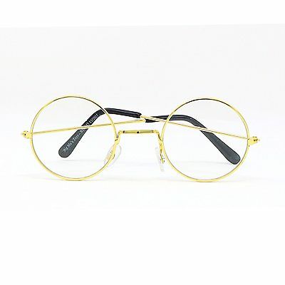 Big Mo&#x27;s Toys Gold Wire Rimmed Round Costume Glasses, 1 Pair