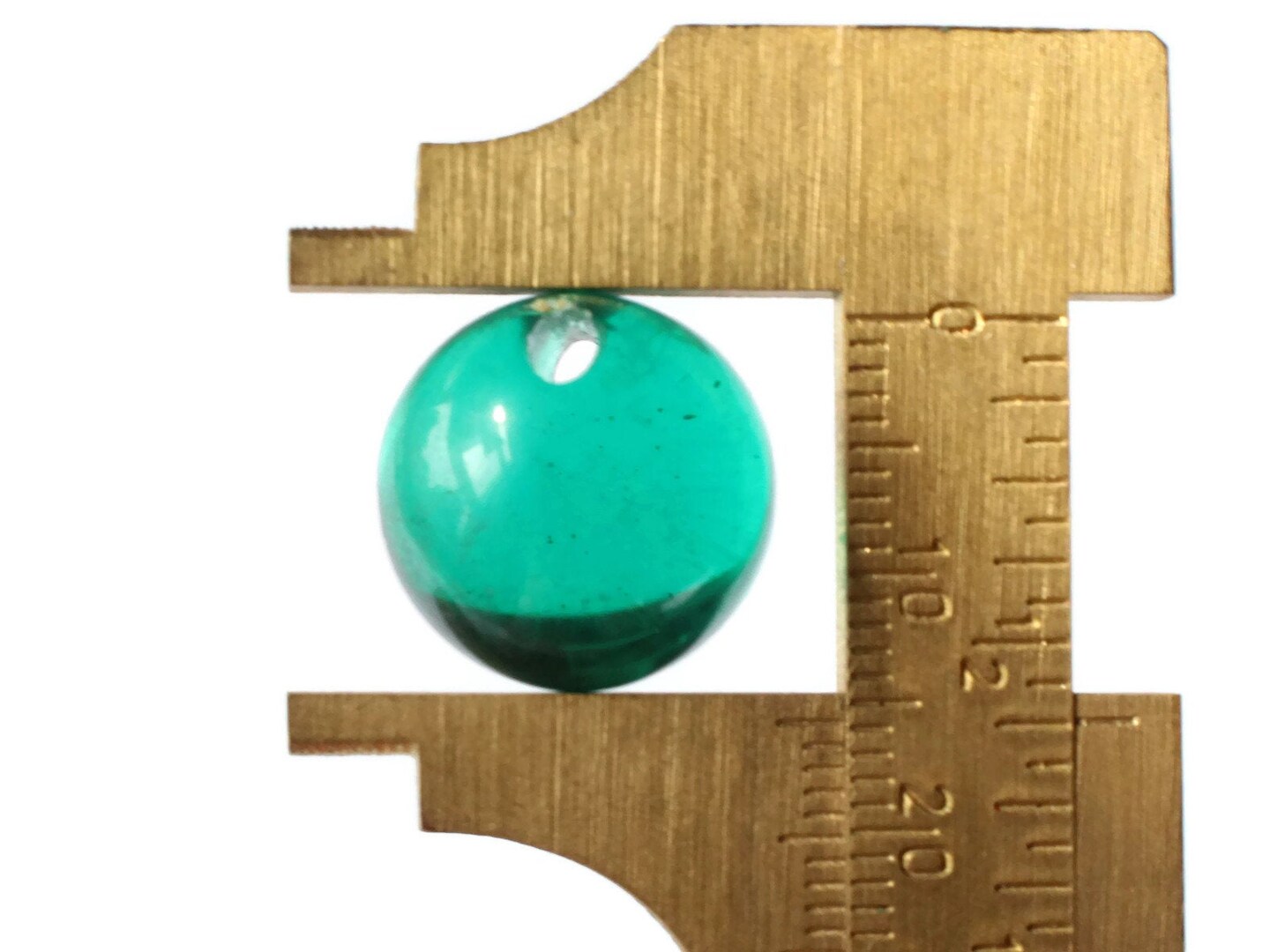 6 16mm 5/8 Inch Clear Green Ball Buttons Vintage Lucite Buttons