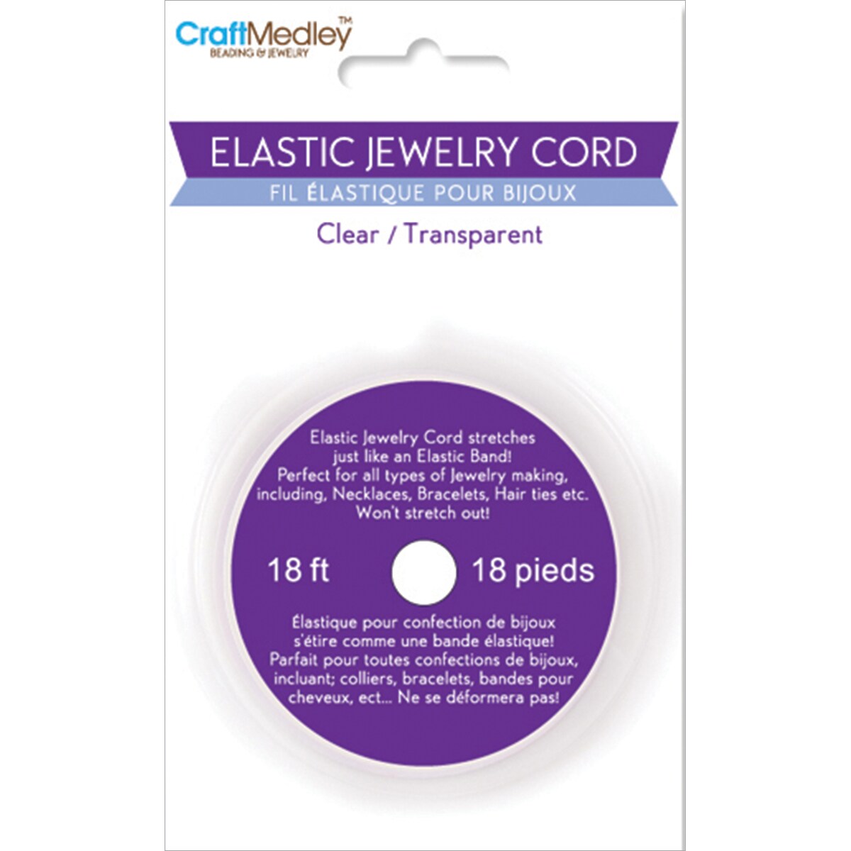 Elastic Jewelry Cord .8Mmx18'Clear Michaels