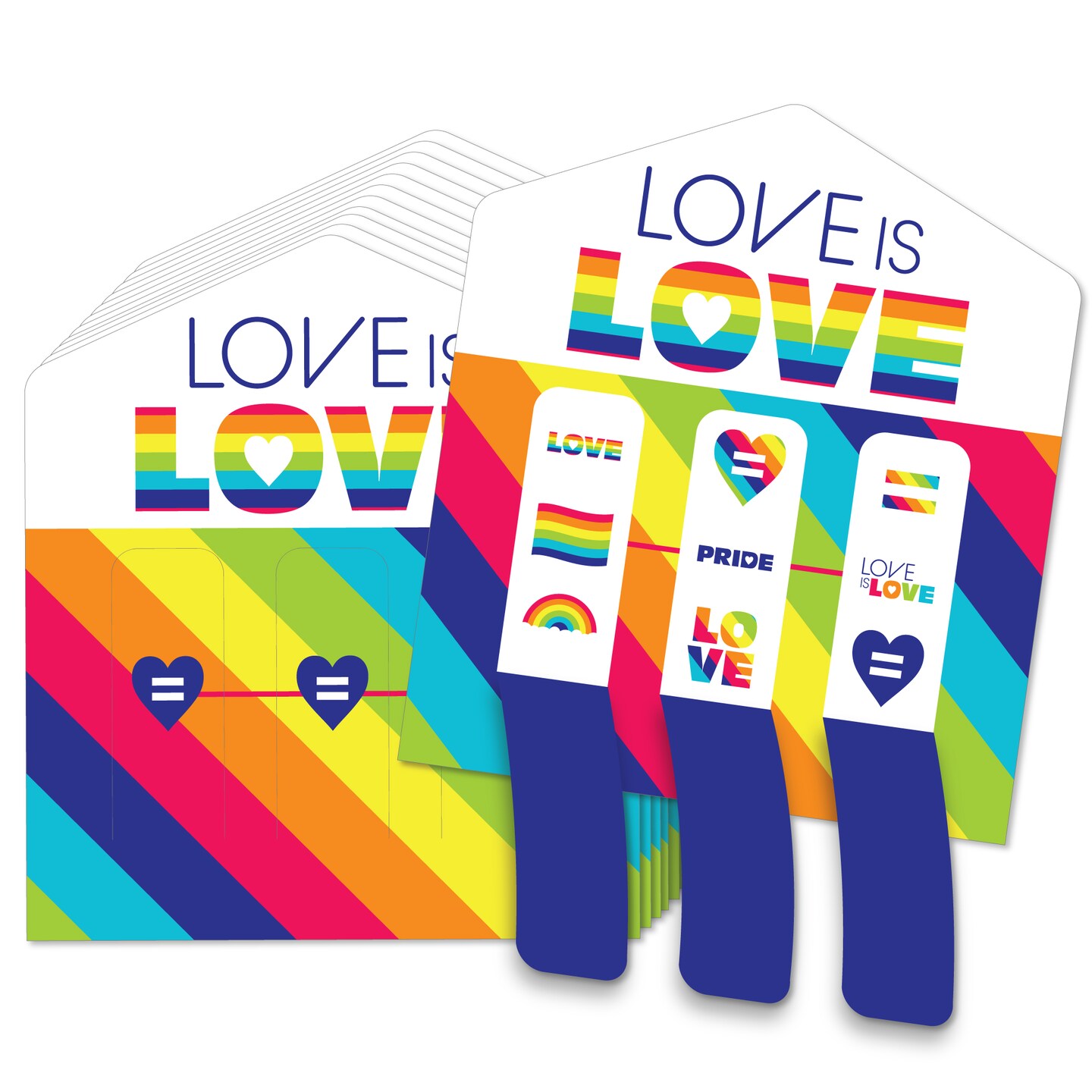 Big Dot of Happiness Love is Love - Pride - Rainbow Party Game Pickle Cards - Pull Tabs 3-in-a-Row - Set of 12