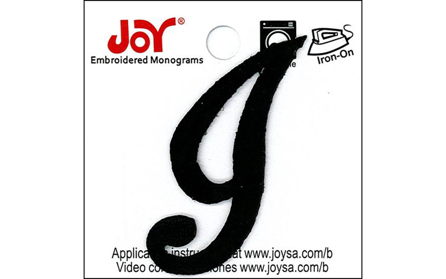 Joy Applique Letter Iron On Script 1.5" Black I, Size: Black, Model: PA ...