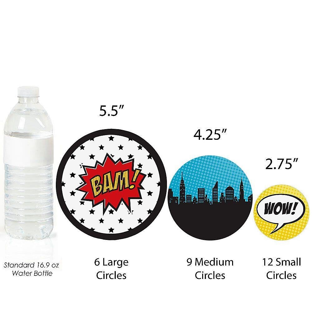 Big Dot of Happiness Bam Superhero - Baby Shower or Birthday Party Giant Circle Confetti - Party Decorations - Large Confetti 27 Count