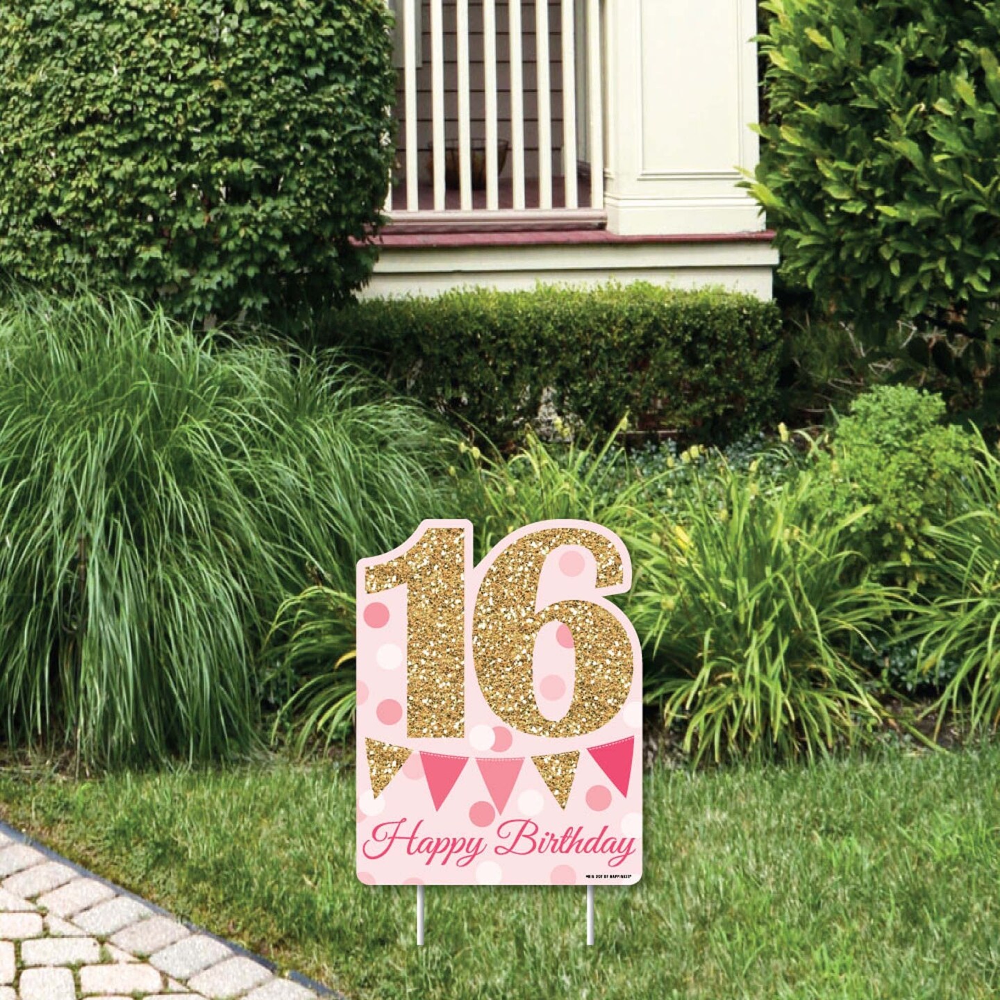 Big Dot of Happiness Sweet 16 - Outdoor Lawn Sign - 16th Birthday Party Yard Sign - 1 Piece