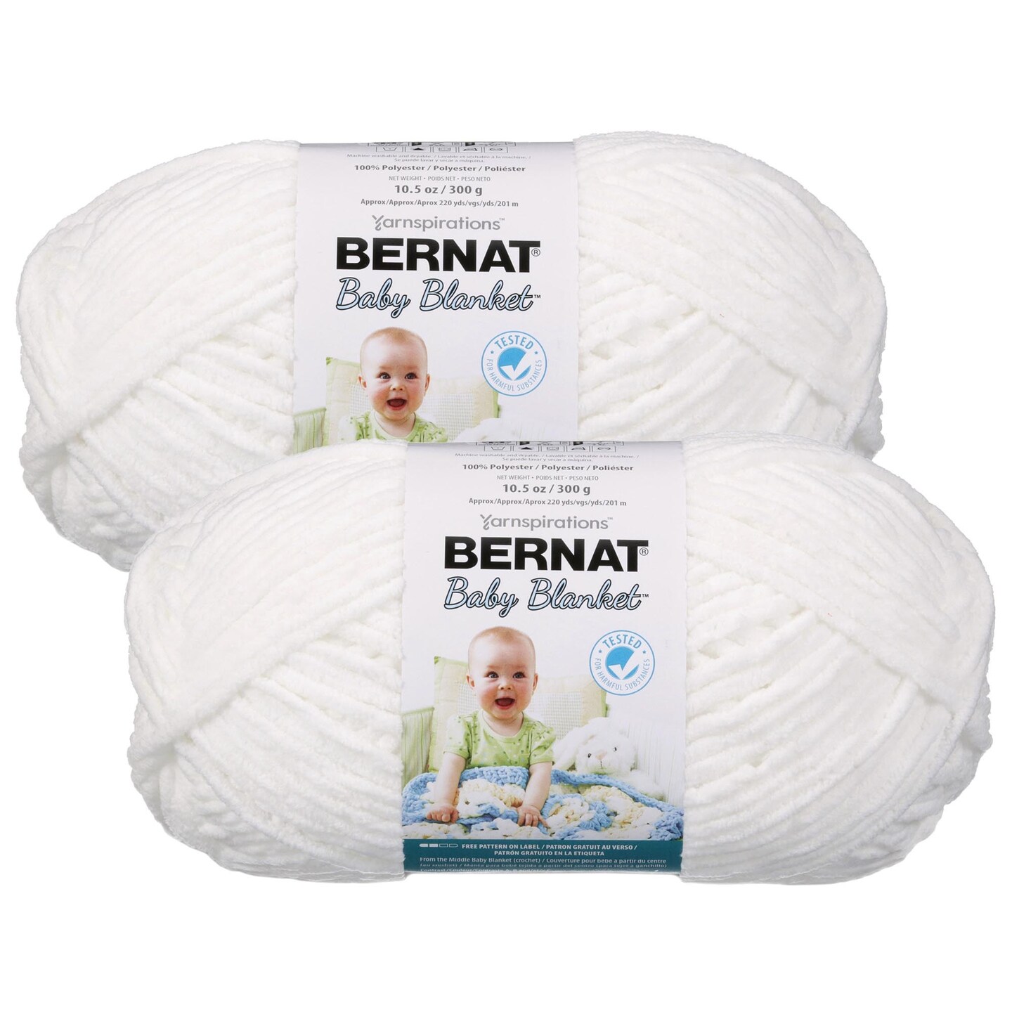 (Pack of 2) Bernat Baby Blanket Big Ball Yarn-White