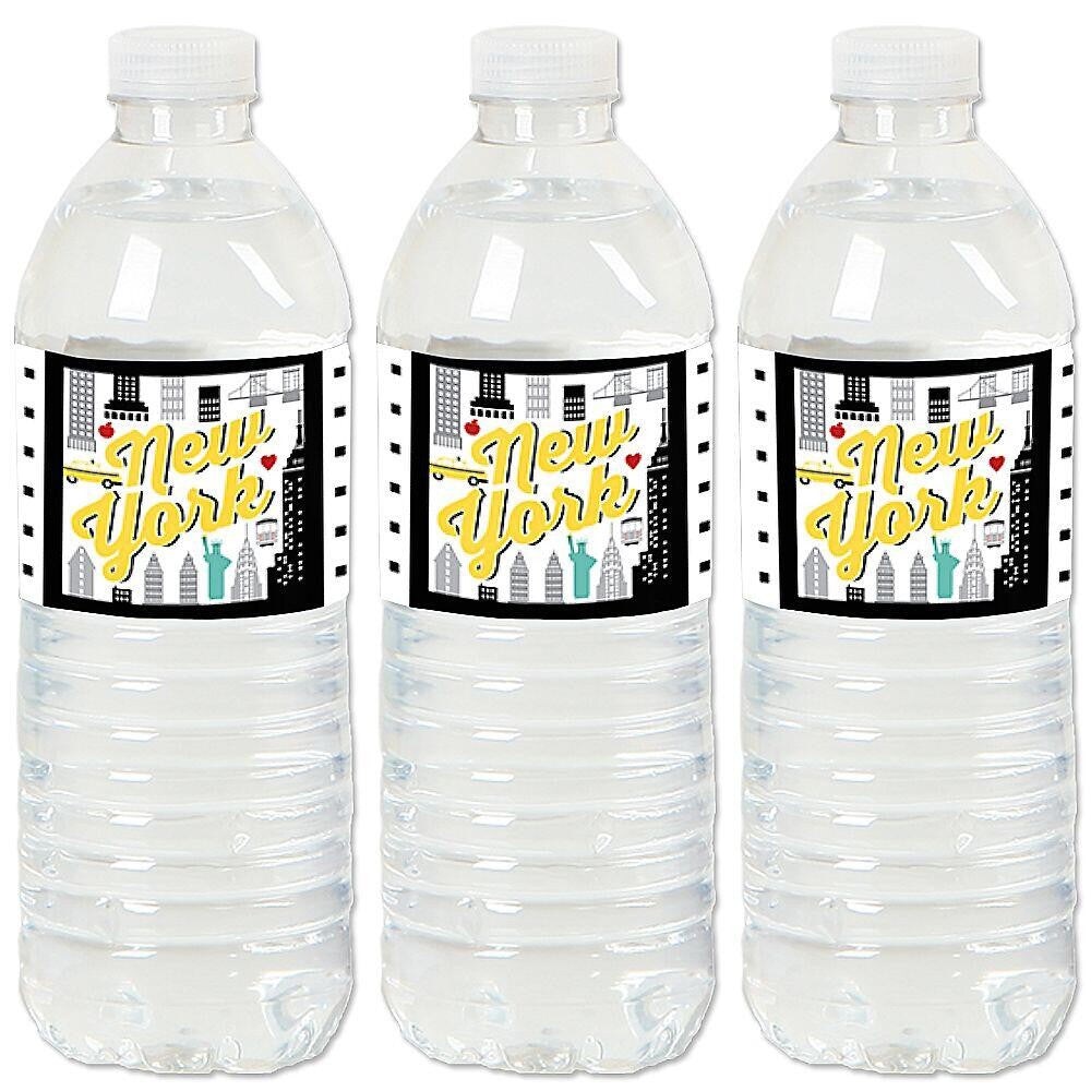 Big Dot of Happiness NYC Cityscape - New York City Party Water Bottle Sticker Labels - Set of 20