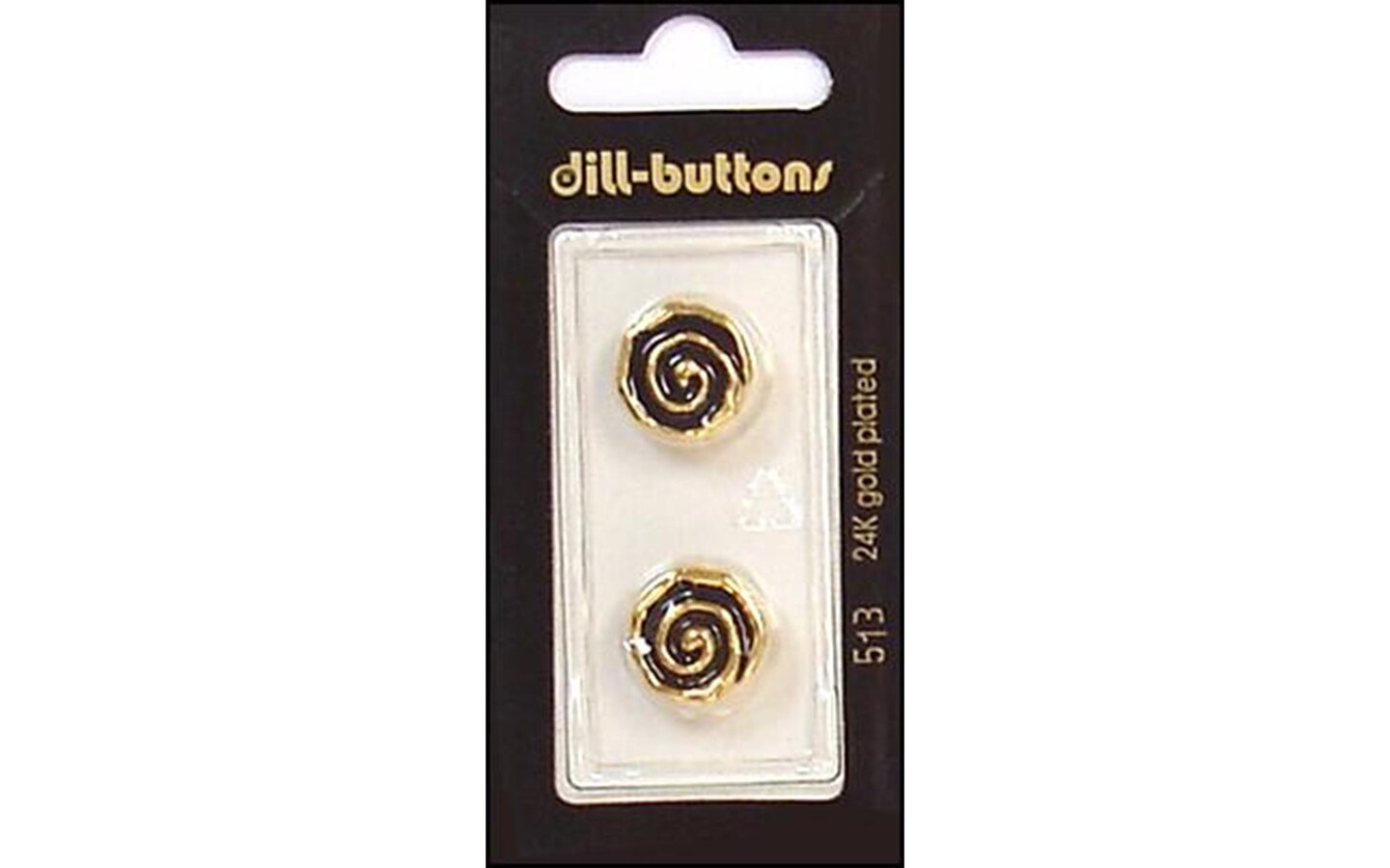 Dill Buttons 15mm 2pc Shank Enamel Black/Gold Michaels