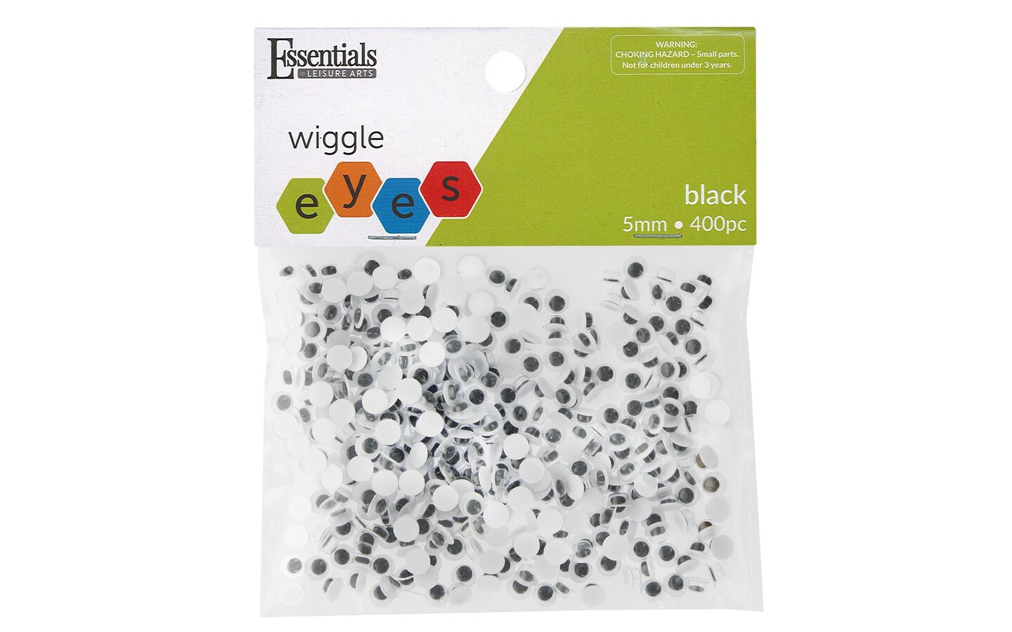 Essentials by Leisure Arts Eyes Paste On Moveable 5mm Black 400pc