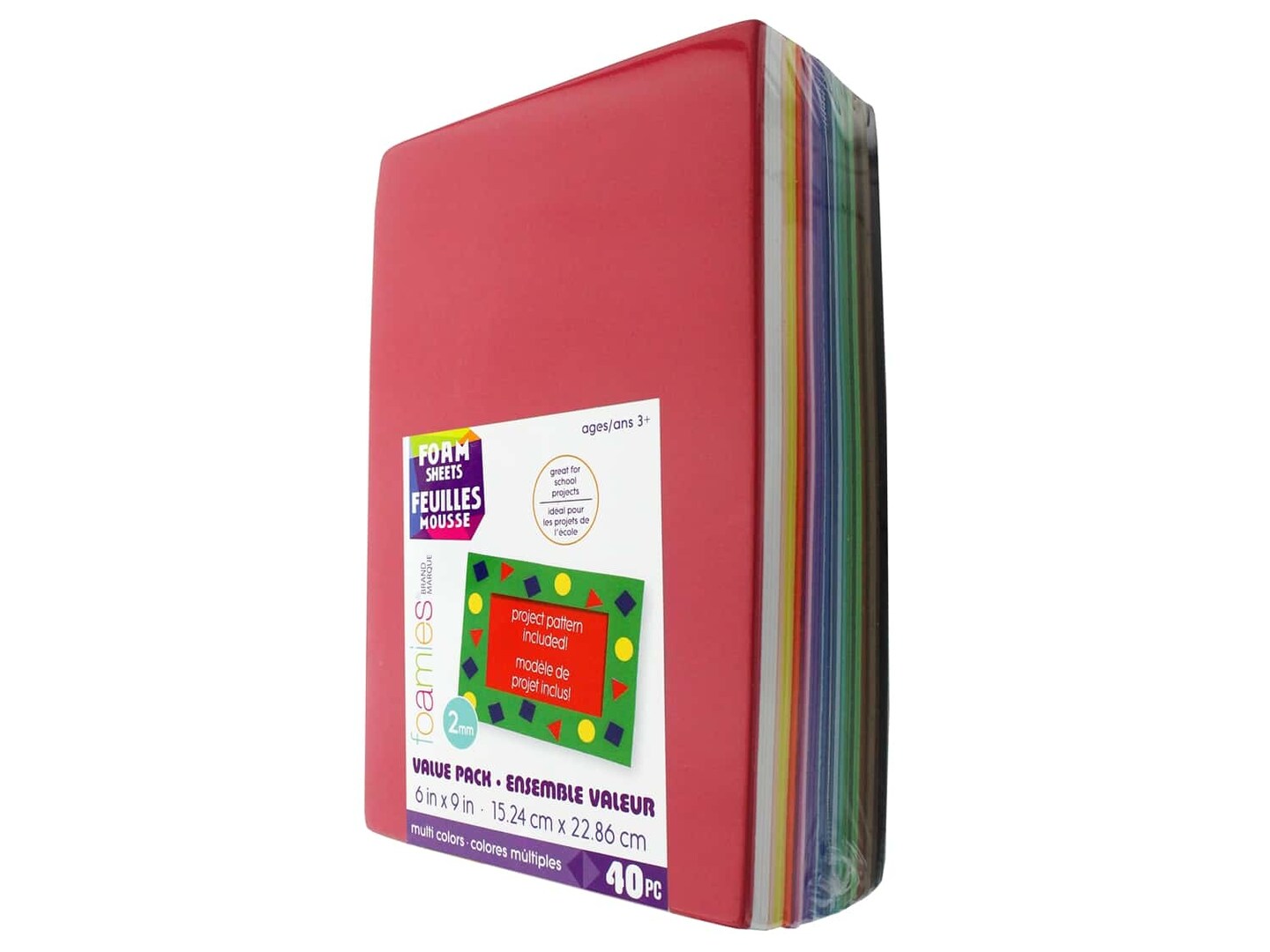 Darice Foamies Foam Sheet 6 x 9 in. 2 mm. 40 pc. Assorted Colors