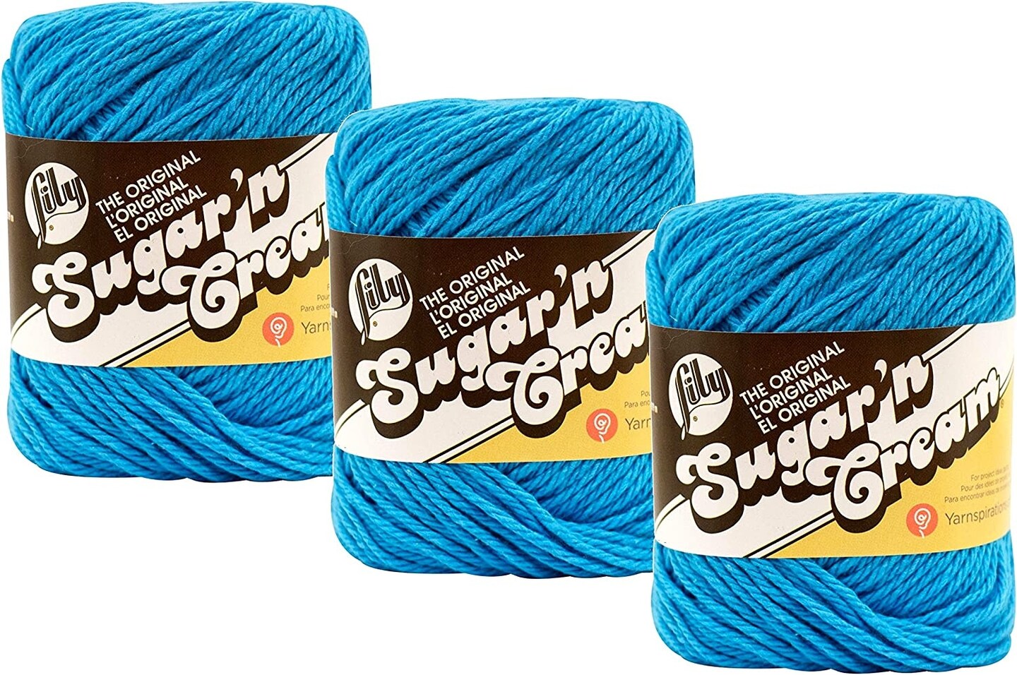 (Pack of 3) Lily Sugar&#x27;n Cream Yarn - Solids-Hot Blue