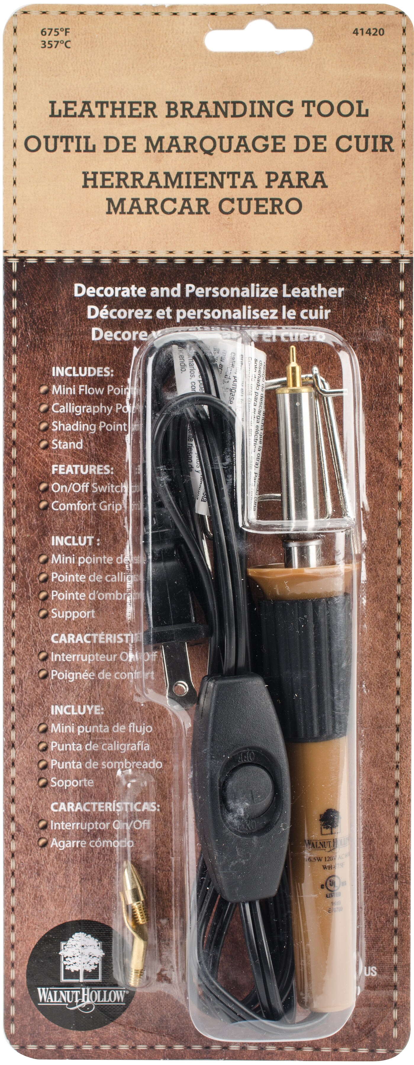 Walnut Hollow Leather Branding Tool W/3 Points-