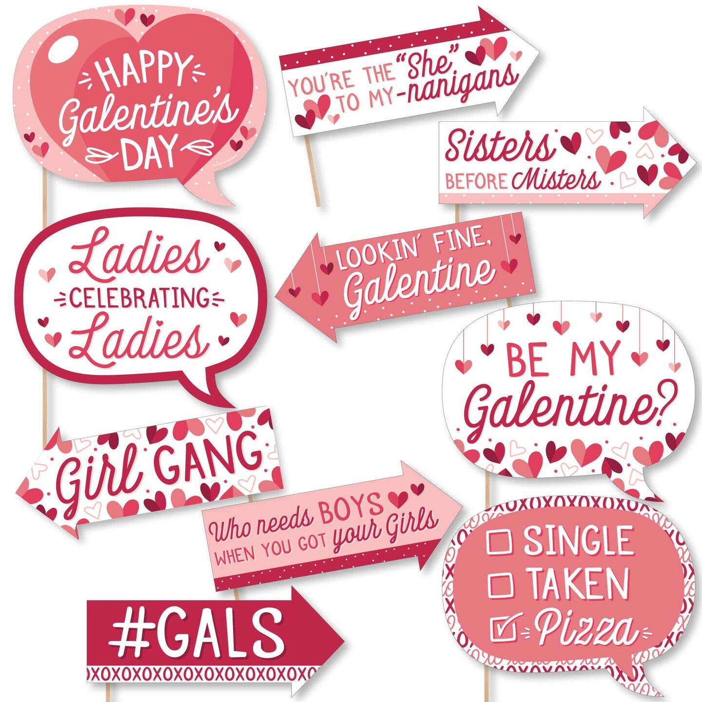 Valentine's Day Photo Booth Props, Suitable For Party Gathering