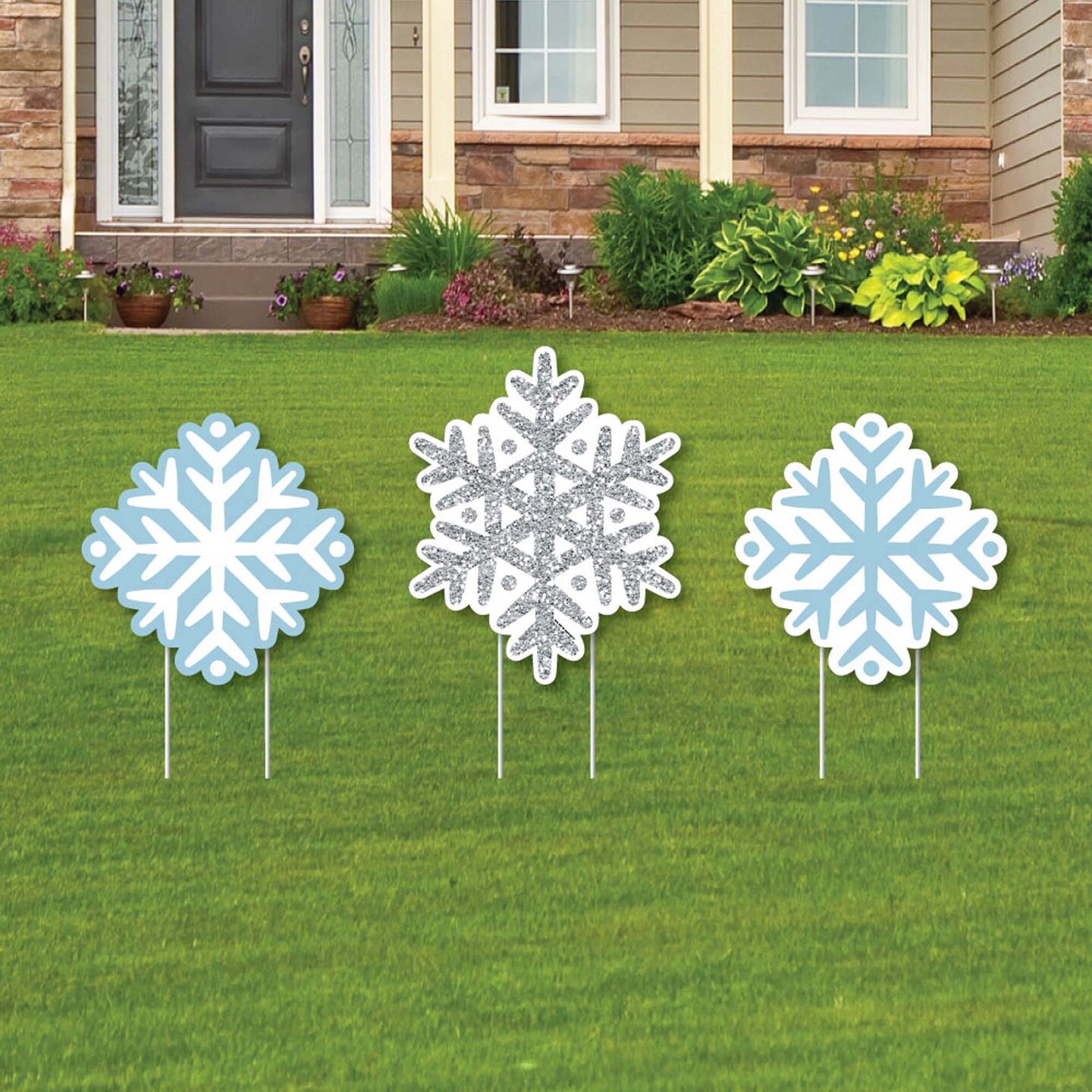 3 Pieces Snowflake Winter Wonderland Banner Snowflake Paper