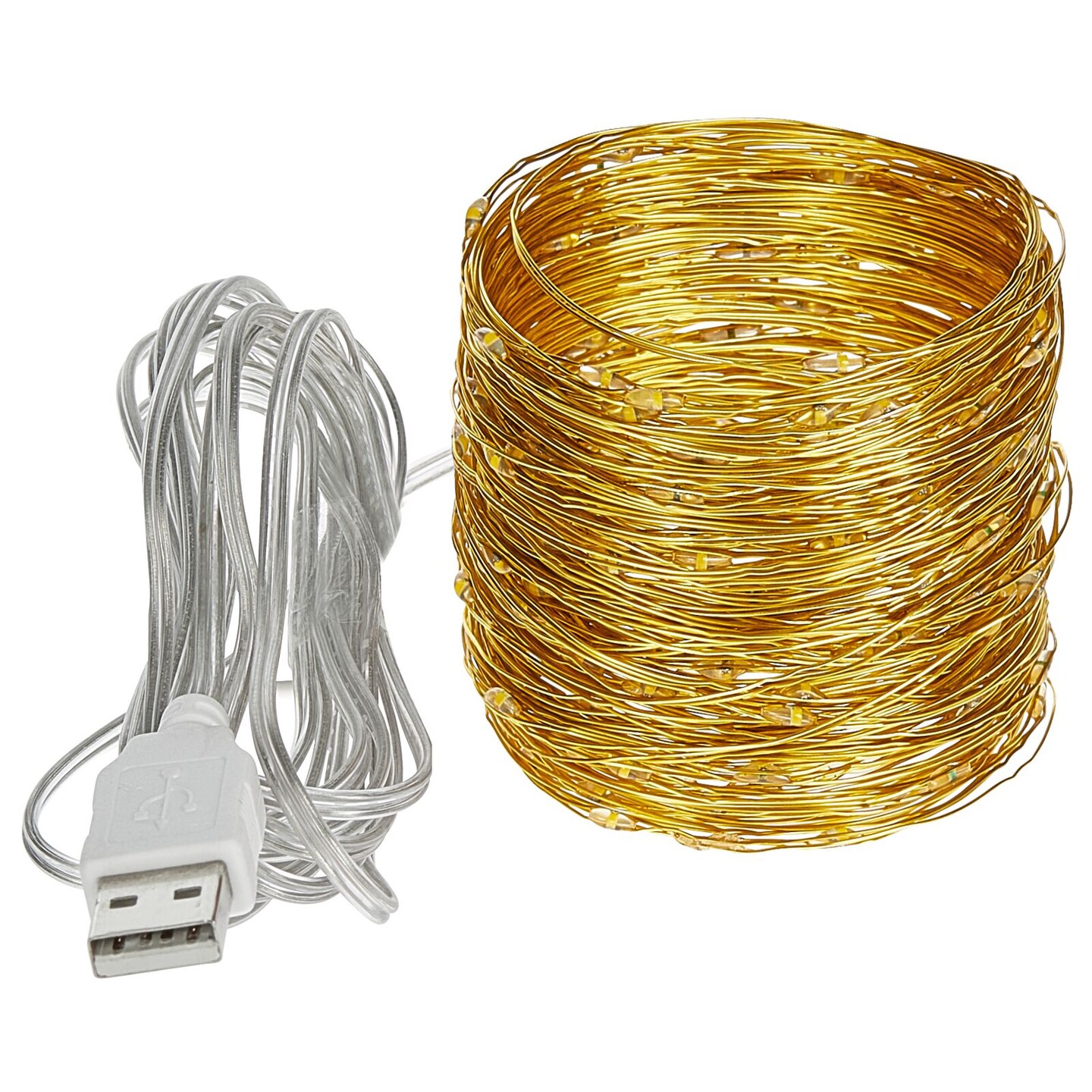 mDesign LED Twinkle String USB Indoor/Outdoor Fairy Glimmer Lights