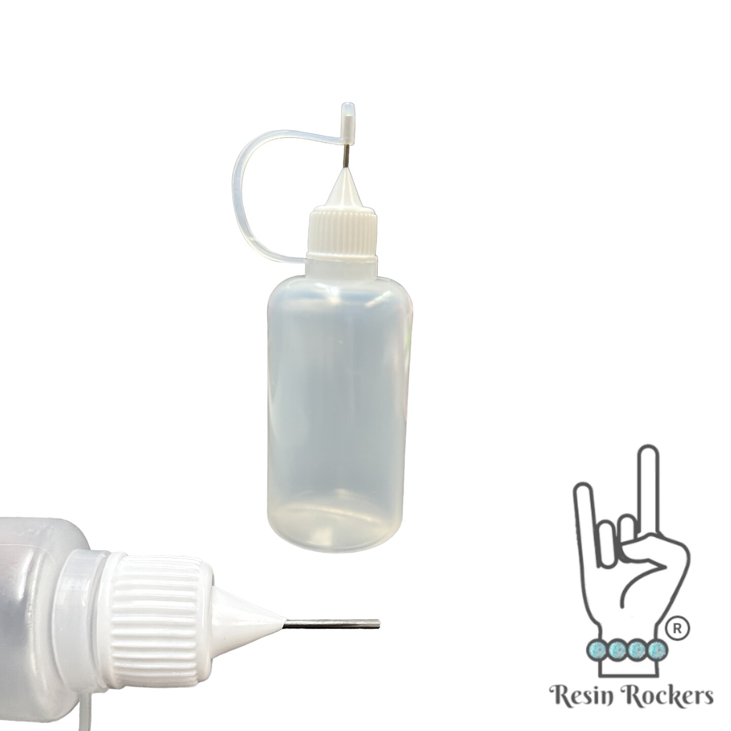Needle Fine Tip Precision Shaker Filler Bottle - 10 mL, 20mL, 50mL, or 100mL