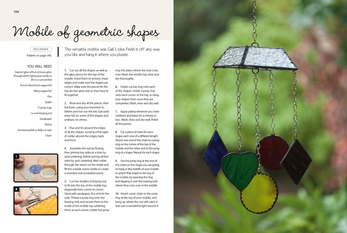 Stained Glass for Beginners: 33 Contemporary Projects Using Copper Foil