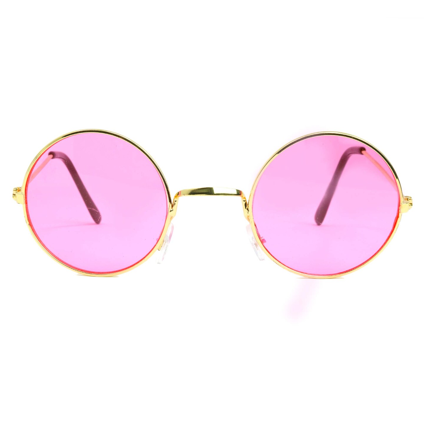 Pink Round Hippie Glasses - Pink 60&#x27;s Style Hipster Circle Sunglasses - 1 Pair