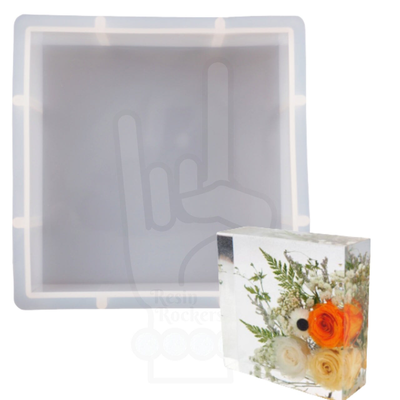 Large Deep Pour Square Bookend Preservation Transparent Silicone Mold for Epoxy Resin Art