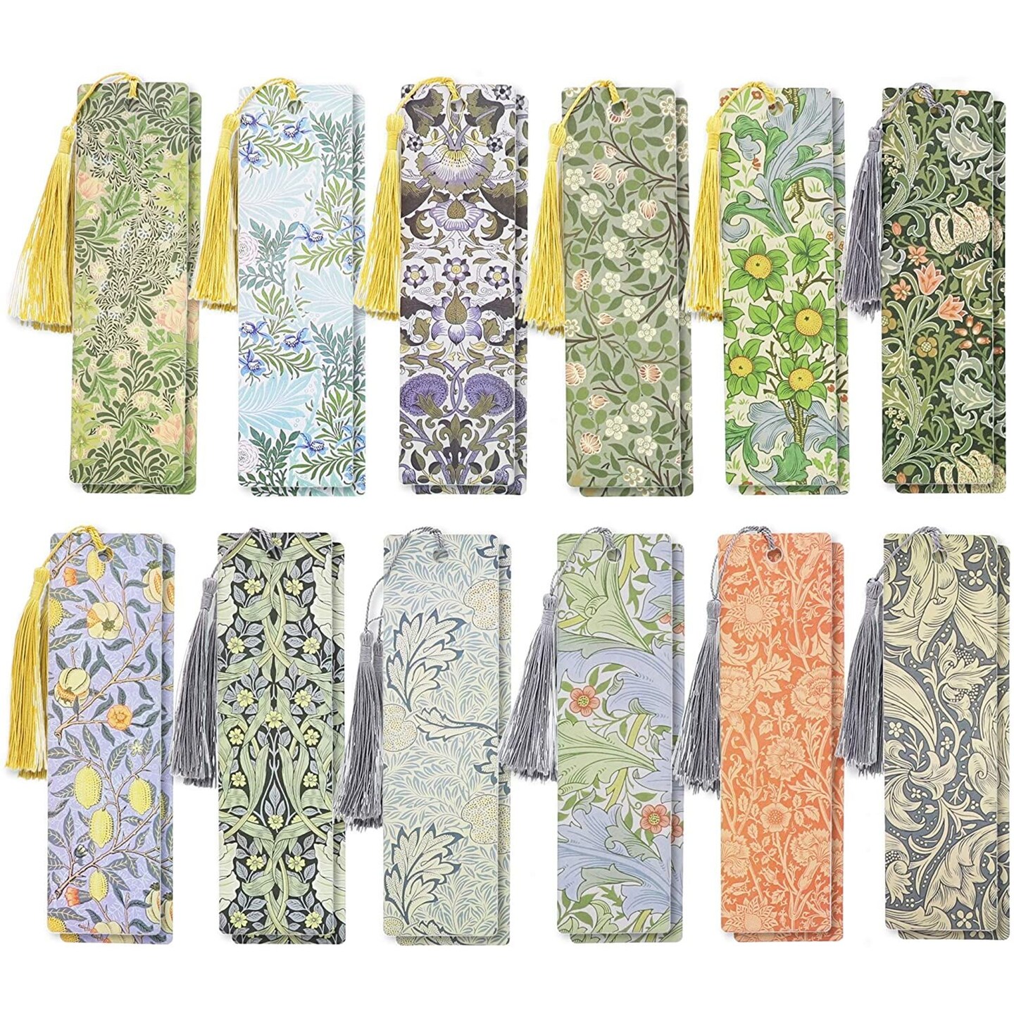 The Gifted Stationery William Morris Bookmarks with Tassel (24 Pack)