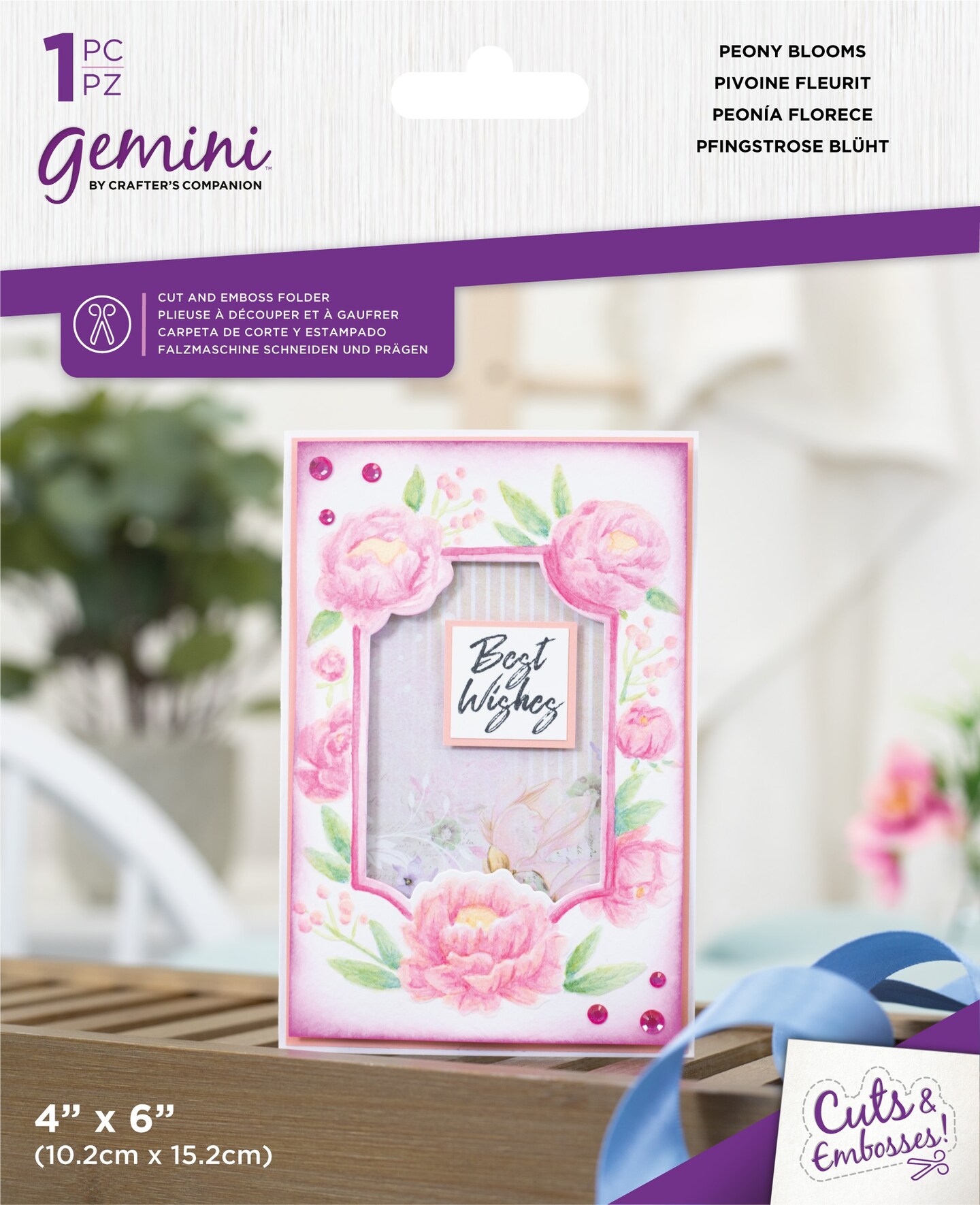 Gemini Floral Frame Cut And Emboss Folder 4"X6"Peony Blooms Michaels