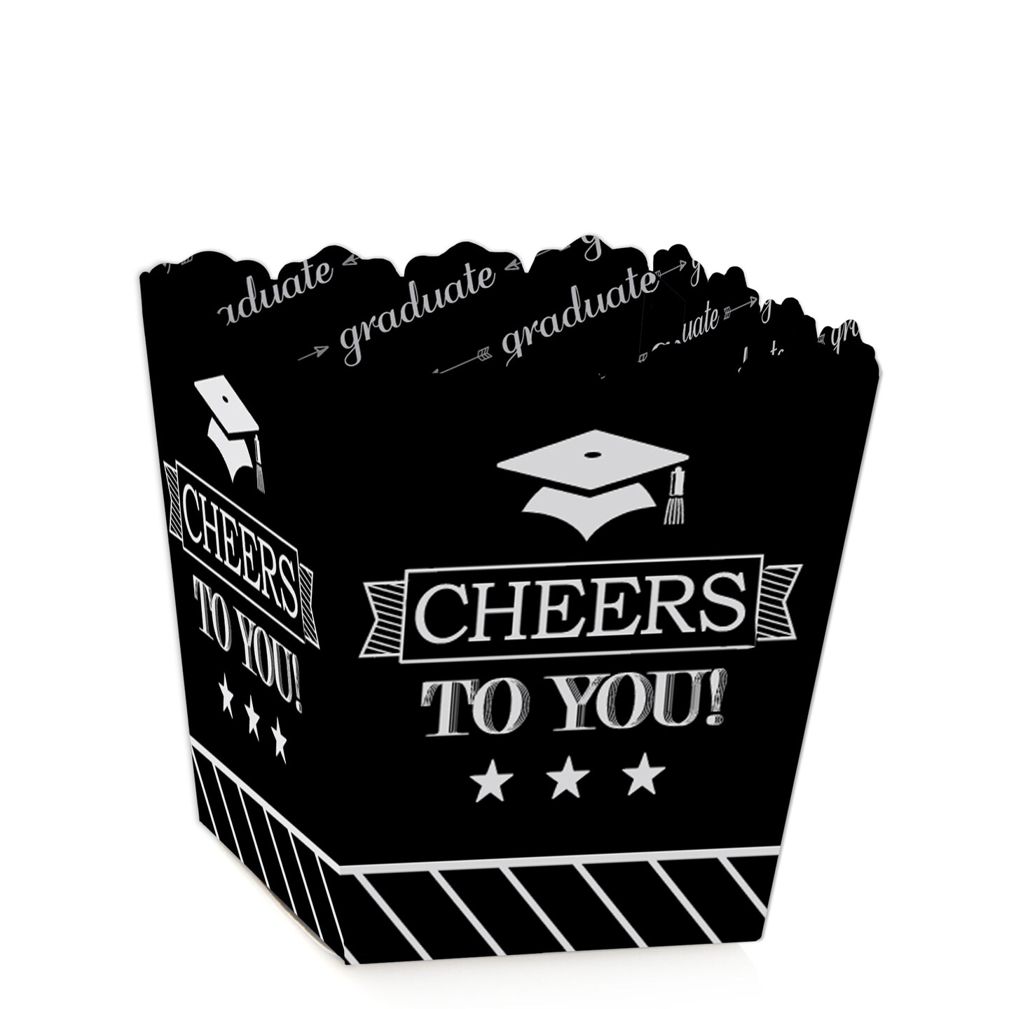 Big Dot of Happiness Graduation Cheers - Party Mini Favor Boxes - Graduation Party Treat Candy Boxes - Set of 12