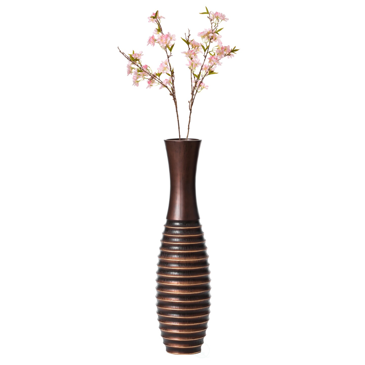 Elegant Decorative Tall Trumpet Shape Floor Vase in Brown - Modern Home Décor Accent, Sleek Tall Floor Vase for Living Room, Entryway, or Dining Room, Perfect for Dried Flowers or Silk Arrangements