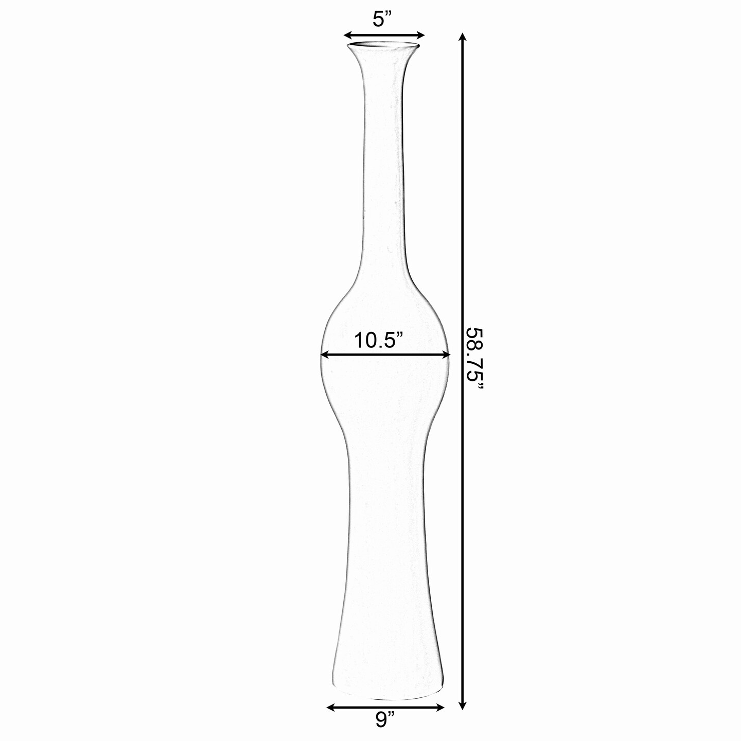 Unique Style 58.75 inch Tall Floor Vase for Entryway, Dining, or Living Room Decor, Elegant White Ceramic Tall Vase with Intricate Design, Contemporary Home Accent Piece, Modern Decorative Pottery
