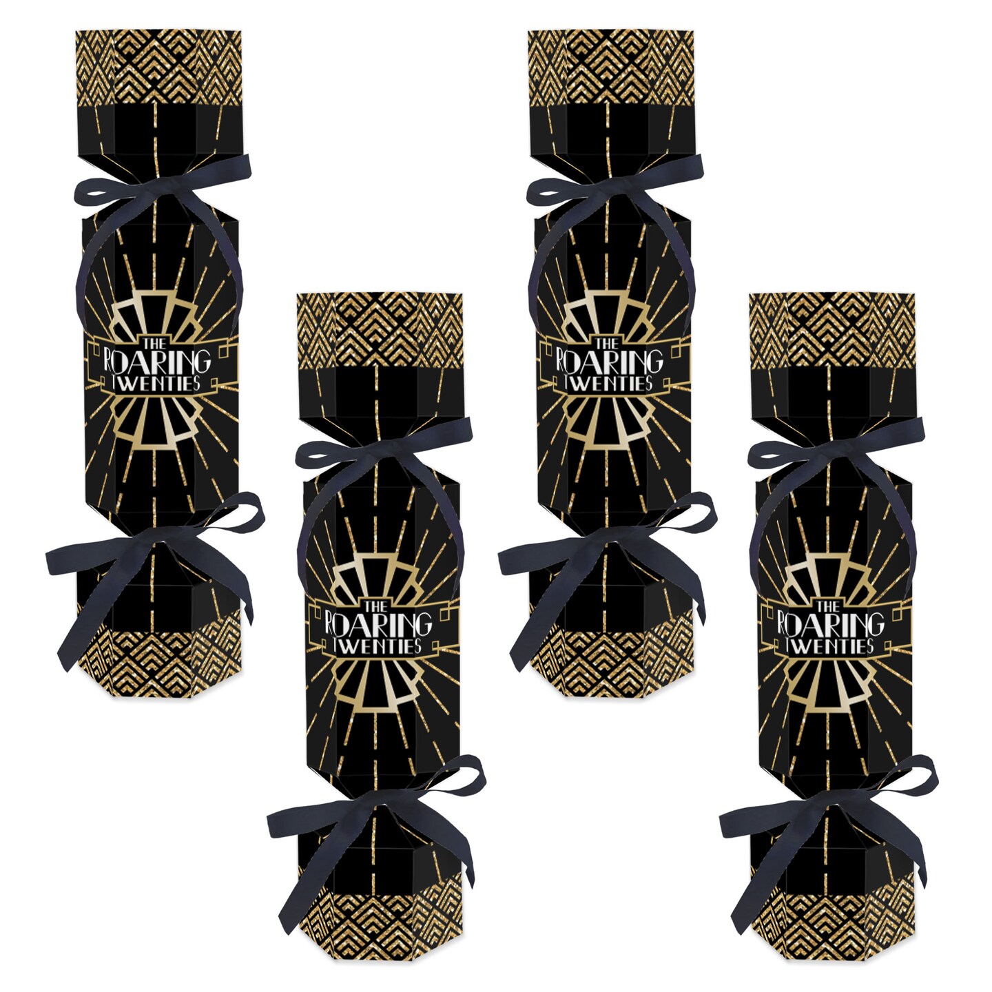 Big Dot of Happiness Roaring 20&#x27;s - No Snap 1920s Art Deco Jazz Party Table Favors - DIY Cracker Boxes - Set of 12