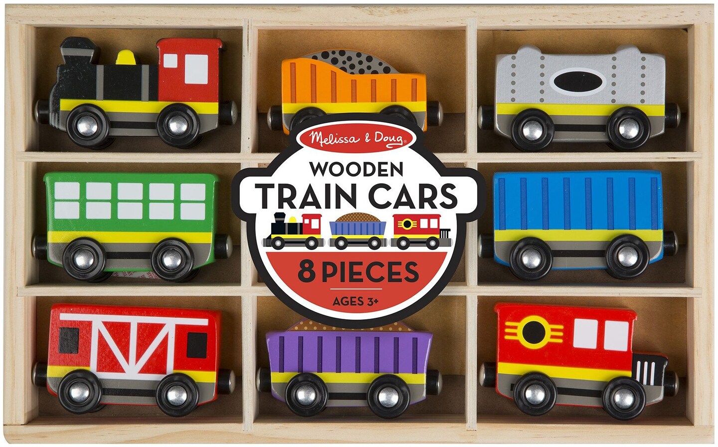 Melissa &#x26; Doug Wooden Train Cars-