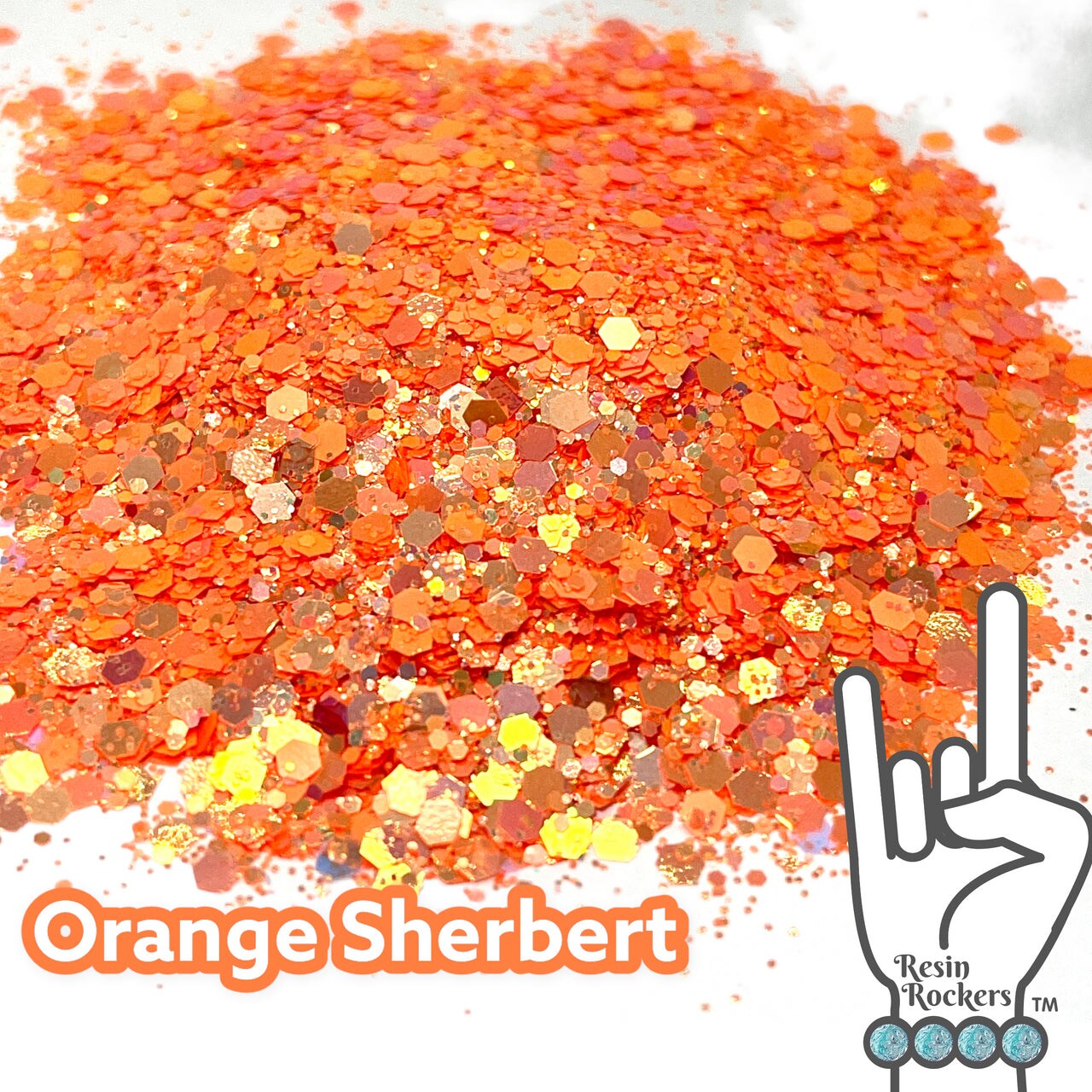 Orange Sherbert Color Shift Holographic Premium Pixie for Poxy Chunky Glitter Mix