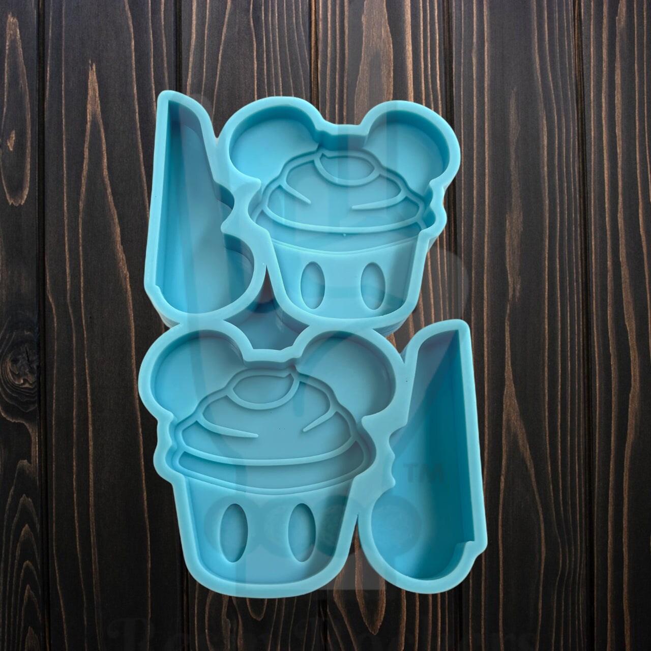 Mr. Mouse Ear Cupcake Straw Topper Silicone Mold for Epoxy Resin Art