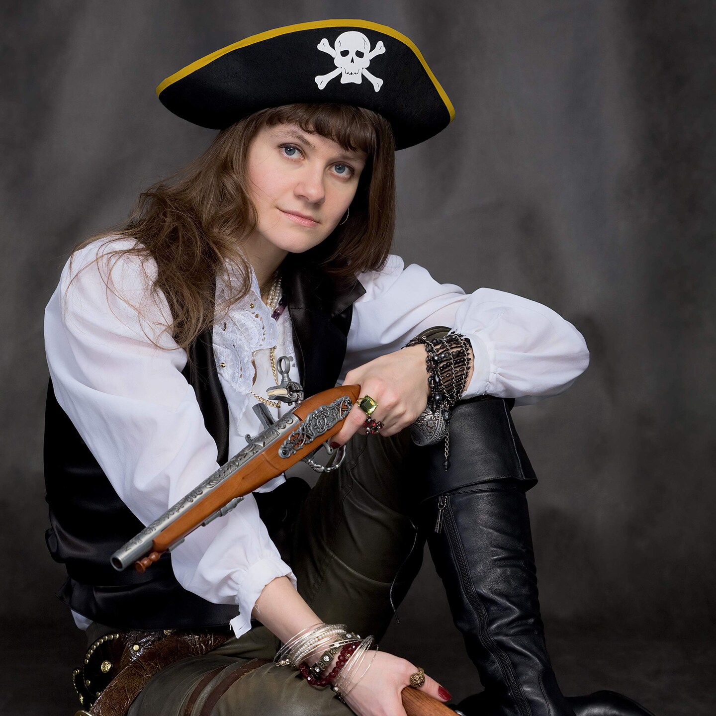 Tri Corner Pirate Hat - Three Cornered Buccaneer Costume Accessory Hat - 1 Piece