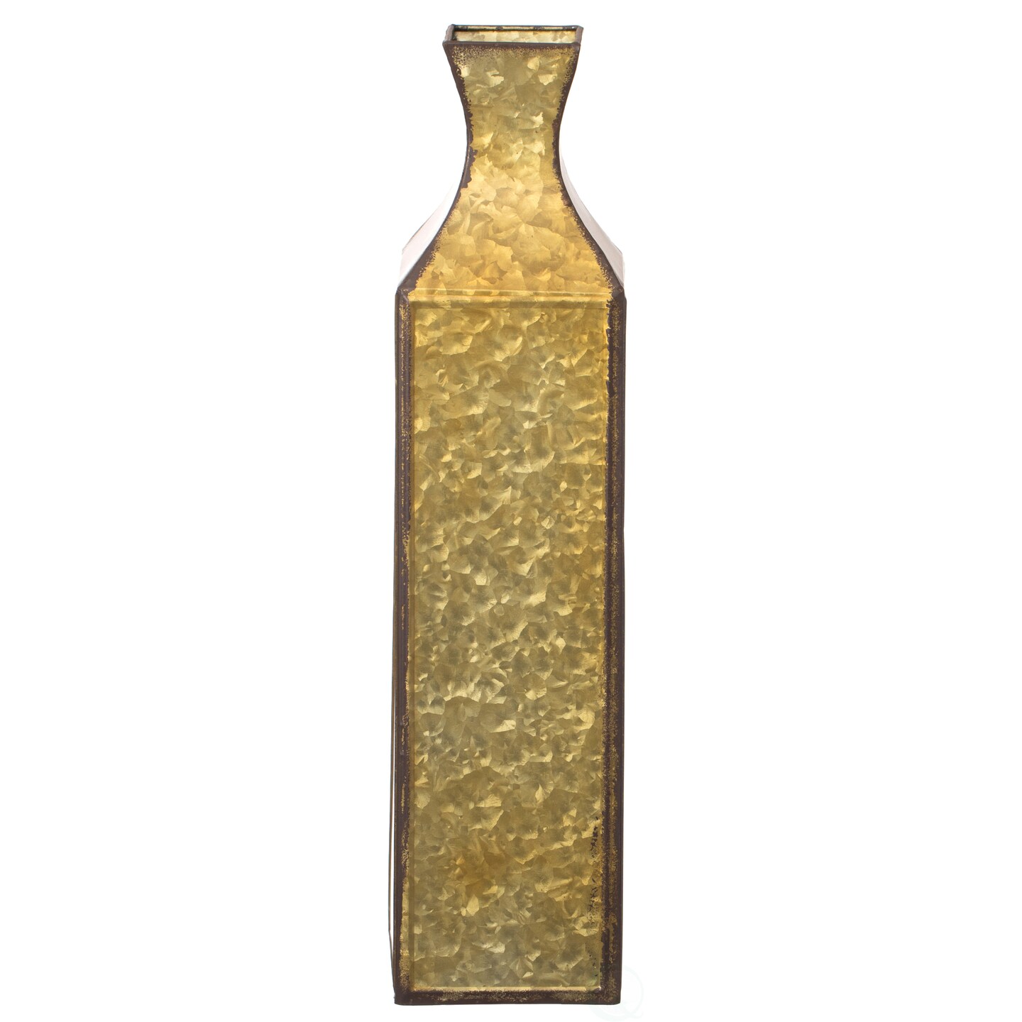 Decorative Antique Style Metal Bottle Shape Gold Floor Vase for Entryway, Living Room, Dining Room, Home Decor, Centerpiece, Ornamental, Vintage-Inspired, Elegant Tall Statement Piece, Metallic Finish