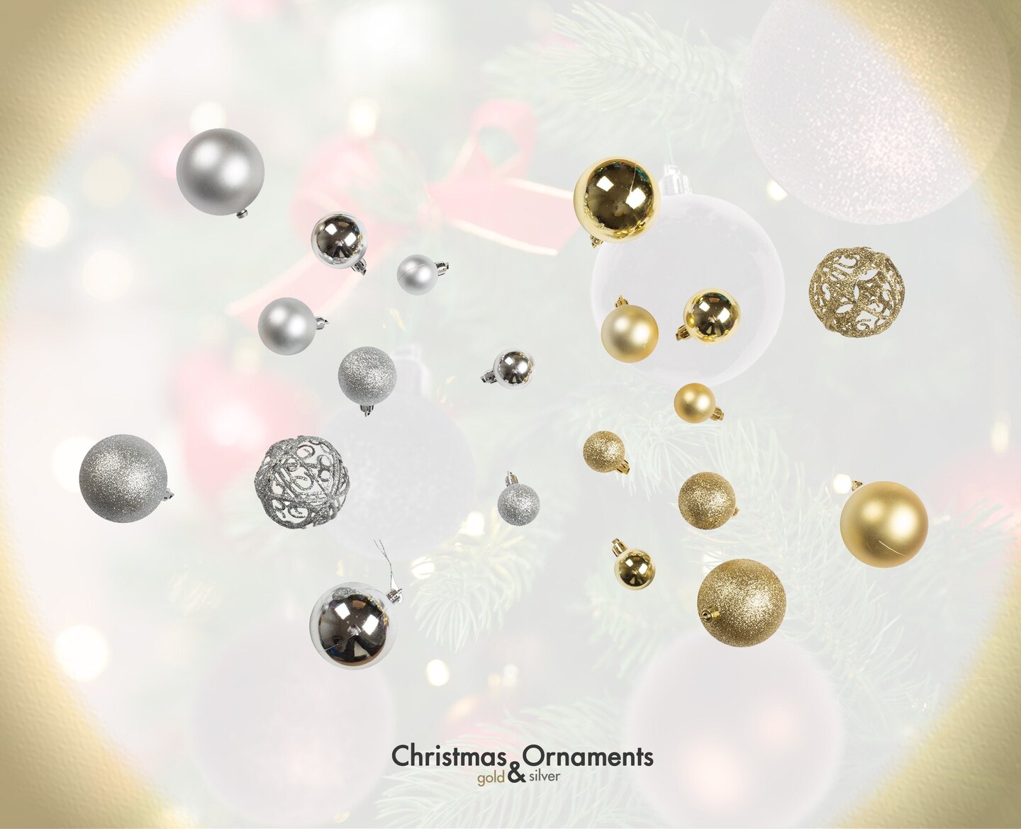 100 Shatterproof Christmas Ornament Balls - Christmas Ornaments For Christmas Tree Home Wedding Or Parties Decorative Ball (Sizes, 1.2&#x22; 1.6&#x22; &#x26; 2.4&#x22; ) (Gold &#x26; Silver)