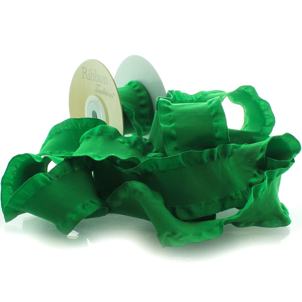 1.5&#x22; Satin Double Ruffle Edge Ribbon