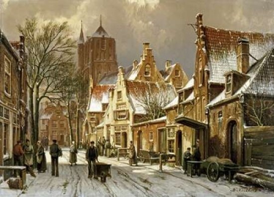 A Winter Street Scene Poster Print by Willem Koekkoek - Item # VARPDX266687